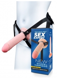 Мужской полый страпон на регулируемых ремешках - 22 см. - Sex Expert - купить с доставкой во Владикавказе