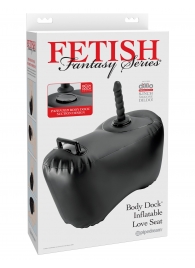 Черное надувное кресло с платформой для фиксации дилдо Body Dock Inflatable Love Seat - Pipedream - купить с доставкой во Владикавказе