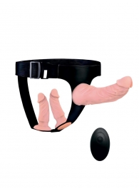 Женский страпон с 3 насадками и вибрацией - Erowoman-Eroman - купить с доставкой во Владикавказе