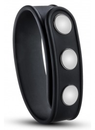 Черное эрекционное кольцо на кнопках - Blush Novelties - во Владикавказе купить с доставкой