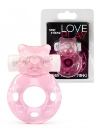 Розовое эрекционное виброкольцо в форме мишки - 1137 - во Владикавказе купить с доставкой