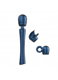 Синий вибромассажёр с насадками Man.wand Edgy - Manwan - во Владикавказе купить с доставкой