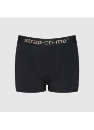 Черные трусики-боксеры для фиксации насадок Strap-on-me Harness Lingerie Allure - size XS - Strap-on-me - купить с доставкой во Владикавказе