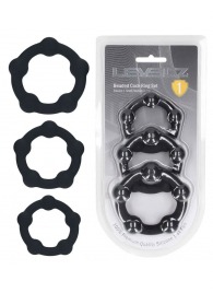 Набор из 3 эрекционных колец Beaded Silicone Cockring Set - Shots Media BV - во Владикавказе купить с доставкой