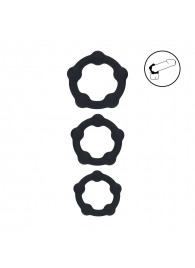 Набор из 3 эрекционных колец Beaded Silicone Cockring Set - Shots Media BV - во Владикавказе купить с доставкой