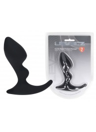 Черная анальная пробка для массажа простаты Double Ripple Silicone Prostate Massager - Shots Media BV - во Владикавказе купить с доставкой