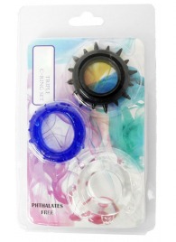 Набор из 3 эрекционных колец разного цвета и рельефа - Boys of Toys - во Владикавказе купить с доставкой