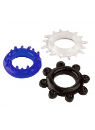 Набор из 3 эрекционных колец разного цвета и рельефа - Boys of Toys - во Владикавказе купить с доставкой