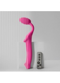 Ярко-розовый безремневой страпон Strap-on-me Vibrating Bendable Strap-On size M - Strap-on-me - купить с доставкой во Владикавказе