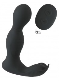 Черная анальная пробка с вибрацией, вращением и пультом ДУ RC Butt Plug with 2 Functions - Orion - во Владикавказе купить с доставкой