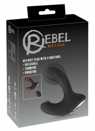 Черная анальная вибропробка с функцией расширения RC Butt Plug with 3 functions - Orion - во Владикавказе купить с доставкой