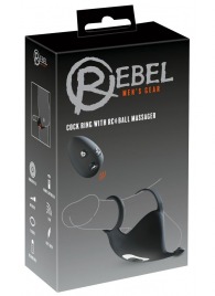 Черная вибронасадка для эрекции и стимуляции мошонки Cock ring with RC ball massager - Orion - во Владикавказе купить с доставкой