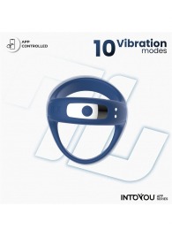 Синее интерактивное эрекционное виброкольцо Rank - Intoyou - во Владикавказе купить с доставкой