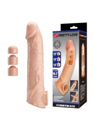 Телесный фаллоудлинитель с подхватом мошонки Silas - 26 см. - Baile - во Владикавказе купить с доставкой