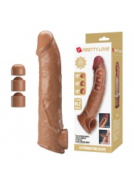Карамельный фаллоудлинитель с подхватом мошонки Silas - 26 см. - Baile - во Владикавказе купить с доставкой