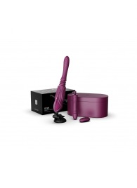 Фиолетовая секс-машина с функцией нагрева, насадками и присоской Sesh - Zalo - купить с доставкой во Владикавказе