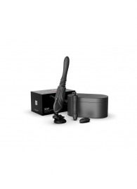 Черная секс-машина с функцией нагрева, насадками и присоской Sesh - Zalo - купить с доставкой во Владикавказе