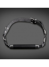 Чёрный кляп-трензель на кожаных ремешках с застёжкой - Sitabella - купить с доставкой во Владикавказе