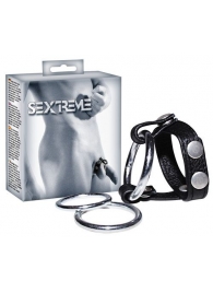 Подхват для мошонки с 3 съемными эрекционными кольцами Leder-Riemen - Orion - во Владикавказе купить с доставкой