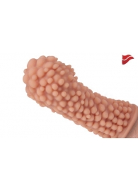 Насадка на фаллос с пузыриками по всей поверхности - 14,7 см. - KOKOS - во Владикавказе купить с доставкой