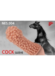 Насадка на фаллос с пузыриками по всей поверхности - 14,7 см. - KOKOS - во Владикавказе купить с доставкой