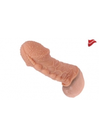 Насадка на фаллос с пузыриками, венками и ребристостью - 14,7 см. - KOKOS - во Владикавказе купить с доставкой