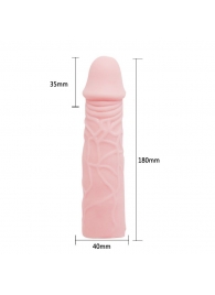 Удлиняющая насадка на пенис телесного цвета - 18 см. - Baile - во Владикавказе купить с доставкой