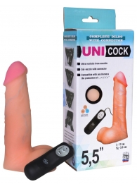 Фаллическая насадка Харнесс UNICOCK 5,5  с вибрацией - 17 см. - LOVETOY (А-Полимер) - купить с доставкой во Владикавказе