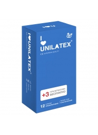Классические презервативы Unilatex Natural Plain - 12 шт. + 3 шт. в подарок - Unilatex - купить с доставкой во Владикавказе