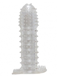 Гелевая прозрачная насадка c шипами - 12 см. - Toyfa Basic - во Владикавказе купить с доставкой