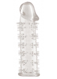 Гелевая прозрачная насадка с шипами - 12 см. - Toyfa Basic - во Владикавказе купить с доставкой