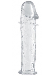Гладкая прозрачная насадка с усиками под головкой - 12,5 см. - Toyfa Basic - во Владикавказе купить с доставкой
