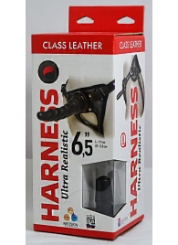 Насадка-фаллоимитатор на кожаных трусиках Harness Ultra Realistic 6,5  - 18,5 см. - LOVETOY (А-Полимер) - купить с доставкой во Владикавказе