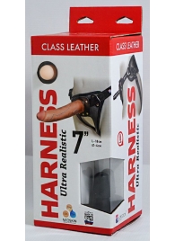 Насадка-фаллоимитатор на кожаных трусиках Harness Ultra Realistic 7  - 18 см. - LOVETOY (А-Полимер) - купить с доставкой во Владикавказе