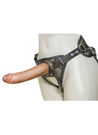 Насадка-фаллоимитатор на кожаных трусиках Harness Ultra Realistic 7  - 18 см. - LOVETOY (А-Полимер) - купить с доставкой во Владикавказе