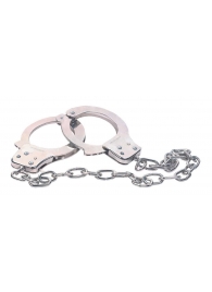 Наручники из металла с длинной цепочкой CHROME HANDCUFFS METAL HANDCUFFS W. KEY - NMC - купить с доставкой во Владикавказе