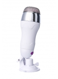 Мастурбатор-вагина в белой колбе с присоской и функцией нагрева - A-toys - во Владикавказе купить с доставкой