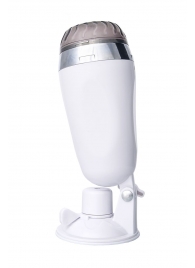 Мастурбатор-вагина в белой колбе с присоской и встраиваемой вибропулей - A-toys - во Владикавказе купить с доставкой