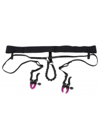 Трусики с зажимами для половых губ и бусинками для массажа промежности - Orion - купить с доставкой во Владикавказе