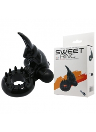 Чёрное эрекционное виброкольцо с зайчиком - Baile - во Владикавказе купить с доставкой