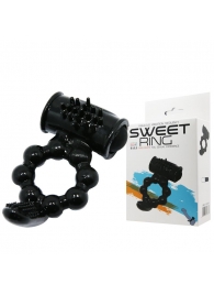 Чёрное эрекционное виброкольцо с щеточкой - Baile - во Владикавказе купить с доставкой