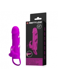 Лиловая вибронасадка на пенис с подхватом мошонки - Baile - во Владикавказе купить с доставкой