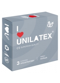 Презервативы с рёбрами Unilatex Ribbed - 3 шт. - Unilatex - купить с доставкой во Владикавказе