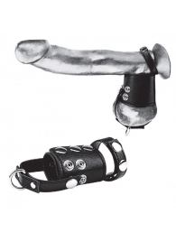Кольцо на член и мошонку Cock Ring With 2  Ball Stretcher And Optional Weight Ring - BlueLine - во Владикавказе купить с доставкой