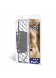 Чёрная утяжка на пенис со шнуровкой 100% PVC STRAP WITH METAL SNAP - BlueLine - во Владикавказе купить с доставкой