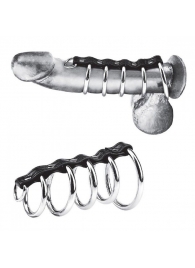 Хомут на пенис с 5 кольцами 5 Ring Gates Of Hell With Lead - BlueLine - купить с доставкой во Владикавказе