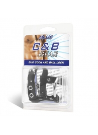 Утяжка на пенис на замочке Duo Cock And Ball Lock - BlueLine - купить с доставкой во Владикавказе