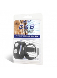 Утяжка на пенис с клёпками Duo Snap Cock And Ball Ring - BlueLine - купить с доставкой во Владикавказе