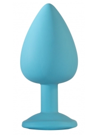 Большая голубая анальная пробка Emotions Cutie Large с фиолетовым кристаллом - 10 см. - Lola Games - купить с доставкой во Владикавказе