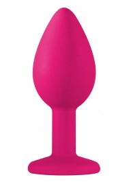 Малая розовая анальная пробка Emotions Cutie Small с чёрным кристаллом - 7,5 см. - Lola Games - купить с доставкой во Владикавказе